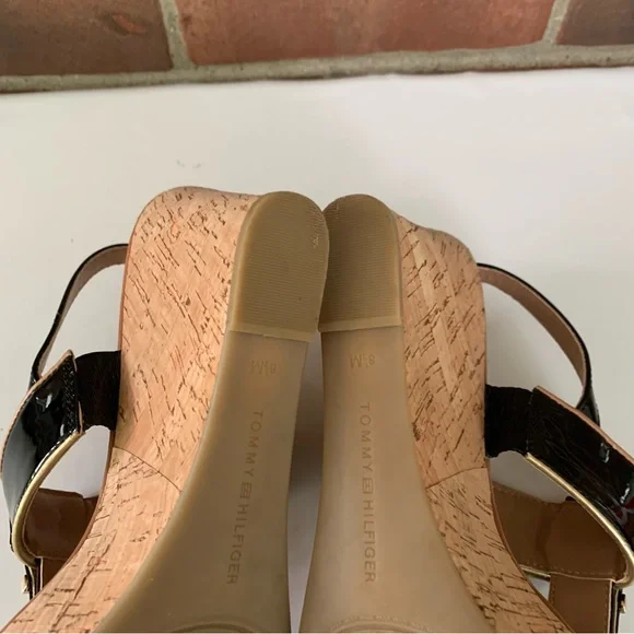 Tommy Hilfiger Womens Maree Black slingback Wedge  Sandals Shoes US 8.5 M - Picture 9 of 9